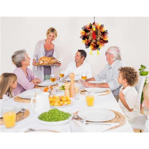 Thanksgiving Door Decorations Turkey Decor Thanksgiving Wreath for Front Door - Picture 3 of 7